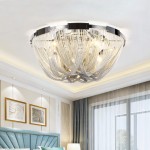 Light luxury ceiling light Italian living room simple atmosphere bedroom round light aluminum chain tassel light