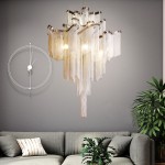 New post-modern personality simple tassel aluminum chain lamp fashion restaurant villa Lamp Art Club living room Chandelier