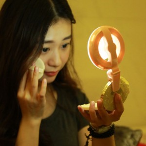 USB Charging Mini Fan Mobile Phone Self-timed Live Beauty Supplementary Light LED Seven-color Lamp Clamp Fan Makeup Beauty Beautifying Light