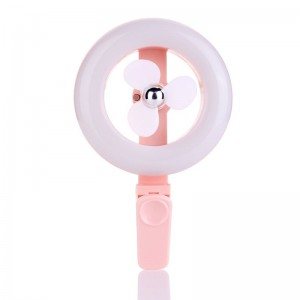 USB Charging Mini Fan Mobile Phone Self-timed Live Beauty Supplementary Light LED Seven-color Lamp Clamp Fan Makeup Beauty Beautifying Light