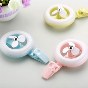 USB Charging Mini Fan Mobile Phone Self-timed Live Beauty Supplementary Light LED Seven-color Lamp Clamp Fan Makeup Beauty Beautifying Light