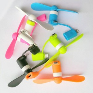 Mini Fan for Apple Android Port Compatible with 2-in-1 for iPhone iPad and huawei sansung xiaomi Android - Pink/Blue/Green