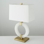 American Jade Round White Jade Table Lamp Modern New Chinese Model Room Living Room Bedside Household Luxury Table Lamp