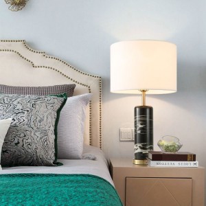 American modern simple fashion marble table lamp modern creative light luxury designer bedside lamp