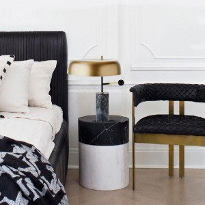Japanese Postmodern Creative Hardware Marble Living Room Table Lamp