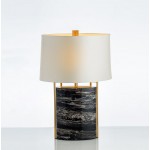 New and Modern American Simple Marble with Cloth cover Living Room Model Metal Table Lamp