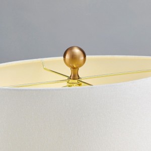 New and Modern American Simple Marble with Cloth cover Living Room Model Metal Table Lamp