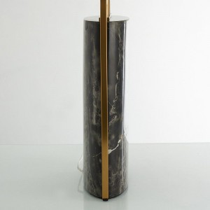 New and Modern American Simple Marble with Cloth cover Living Room Model Metal Table Lamp
