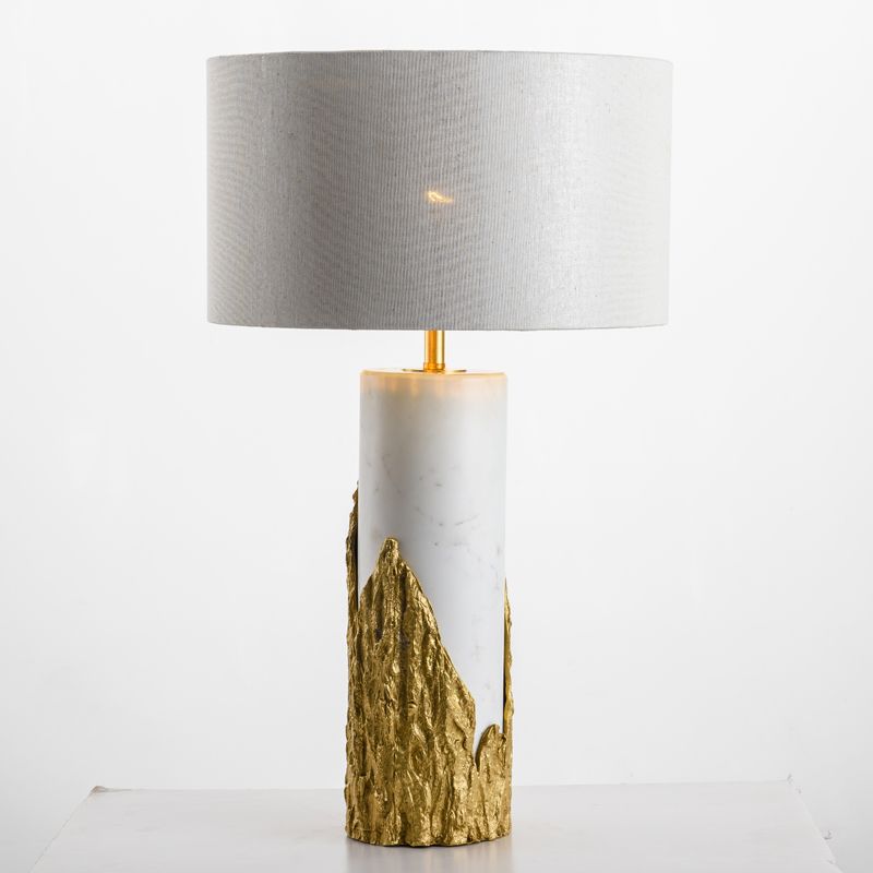 New post-modern high-grade marble pure copper resin desk lamp