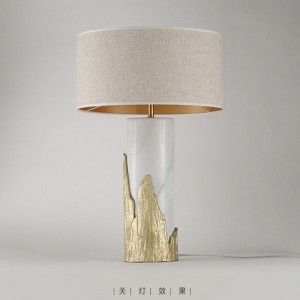 New post-modern high-grade marble pure copper resin desk lamp