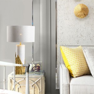 New post-modern high-grade marble pure copper resin desk lamp