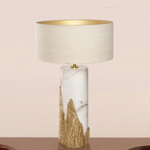 New post-modern high-grade marble pure copper resin desk lamp