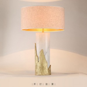 New post-modern high-grade marble pure copper resin desk lamp