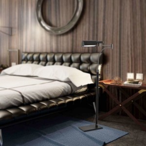 Modern Luxury Designer lighting Black Mesh Leather Rotary Adjustment Individual Hotel Living Room Bedroom Floor Lamp