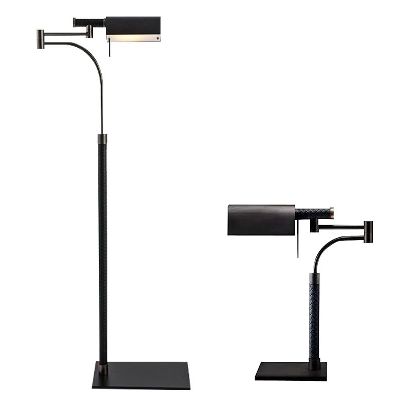 Modern Luxury Designer lighting Black Mesh Leather Rotary Adjustment Individual Hotel Living Room Bedroom Floor Lamp