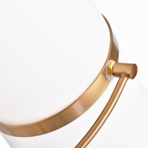 Modern Simple Marble Cloth Art Metal Plating Bedroom Table Lamp