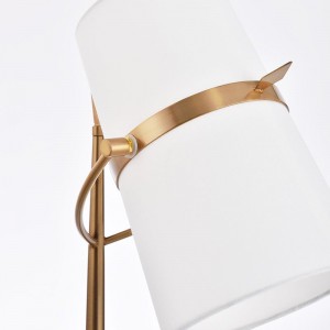 Modern Simple Marble Cloth Art Metal Plating Bedroom Table Lamp