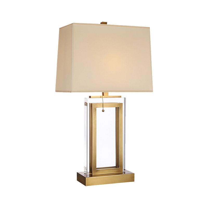 Crystal Glass Electroplated Metal Base Bedroom Table Lamp of Modern Cloth Art Hotel Engineering