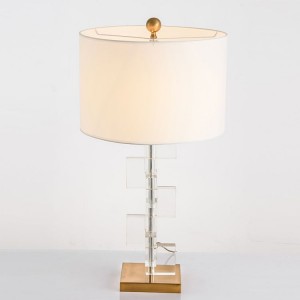 Postmodern Simple American Fashion Lamp Living Room Glass Creative Small Square Acrylic Metal Table Lamp