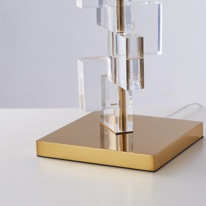 Postmodern Simple American Fashion Lamp Living Room Glass Creative Small Square Acrylic Metal Table Lamp