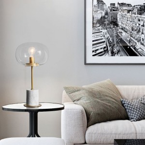 American desk lamp black marble creative personality circular glass ball living room bedroom decoration bedside lamp new product