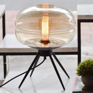 Simple American bedroom decoration four-legged glass table lamp Nordic creative model study living room art table lamp