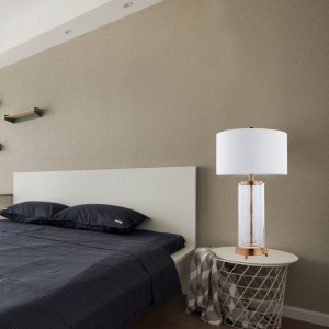 American Simple Light Luxury Crack Glass Table Lamp Postmodern Fashion Model Room Living Room Bedroom Metal Cracked Glass Decorative Table Lamp