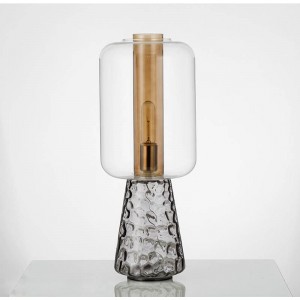 Postmodern Nordic Creative Design Glass Concave-convex Texture Base Model Room Simple Living Room Bedside Table Lamp