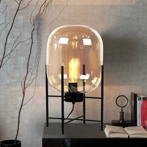 Nordic Postmodern Simple Creative Personality Living Room Bedroom Bedside Lamp Designer Glass ODA Table Lamp
