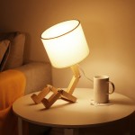 Bedside lamp bedroom Nordic Japanese style personality solid wood simple art desk lamp
