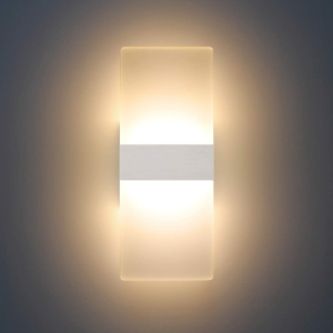 Modern LED Acrylic Sconces Wall Lighting 12W Warm White Wall Lamp for Bedroom Corridor Stairs Bathroom Indoor Lighting Fixture Not Dimmable