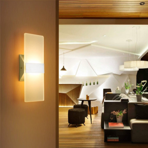 Modern LED Acrylic Sconces Wall Lighting 12W Warm White Wall Lamp for Bedroom Corridor Stairs Bathroom Indoor Lighting Fixture Not Dimmable
