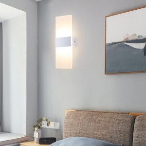 Modern LED Acrylic Sconces Wall Lighting 12W Warm White Wall Lamp for Bedroom Corridor Stairs Bathroom Indoor Lighting Fixture Not Dimmable