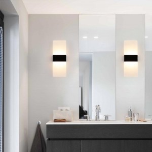 Modern LED Acrylic Sconces Wall Lighting 12W Warm White Wall Lamp for Bedroom Corridor Stairs Bathroom Indoor Lighting Fixture Not Dimmable