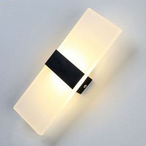 Modern LED Acrylic Sconces Wall Lighting 12W Warm White Wall Lamp for Bedroom Corridor Stairs Bathroom Indoor Lighting Fixture Not Dimmable