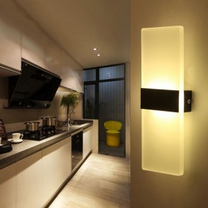 Modern LED Acrylic Sconces Wall Lighting 12W Warm White Wall Lamp for Bedroom Corridor Stairs Bathroom Indoor Lighting Fixture Not Dimmable