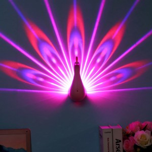 LED Peacock Originality kid's Modern decorative lighting Bedroom Projection peafowl lamp