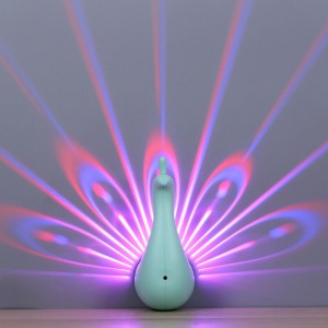 LED Peacock Originality kid's Modern decorative lighting Bedroom Projection peafowl lamp