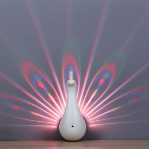 LED Peacock Originality kid's Modern decorative lighting Bedroom Projection peafowl lamp