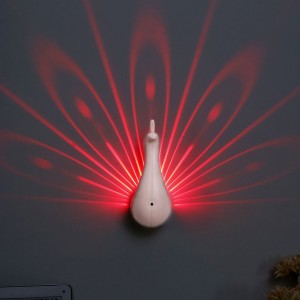 LED Peacock Originality kid's Modern decorative lighting Bedroom Projection peafowl lamp