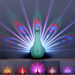 LED Peacock Originality kid's Modern decorative lighting Bedroom Projection peafowl lamp