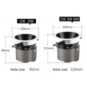 Ip65 Black White Round Waterproof Surface Mounted Cylinder Led Downlight Cob Suspended Dimmable Down Light